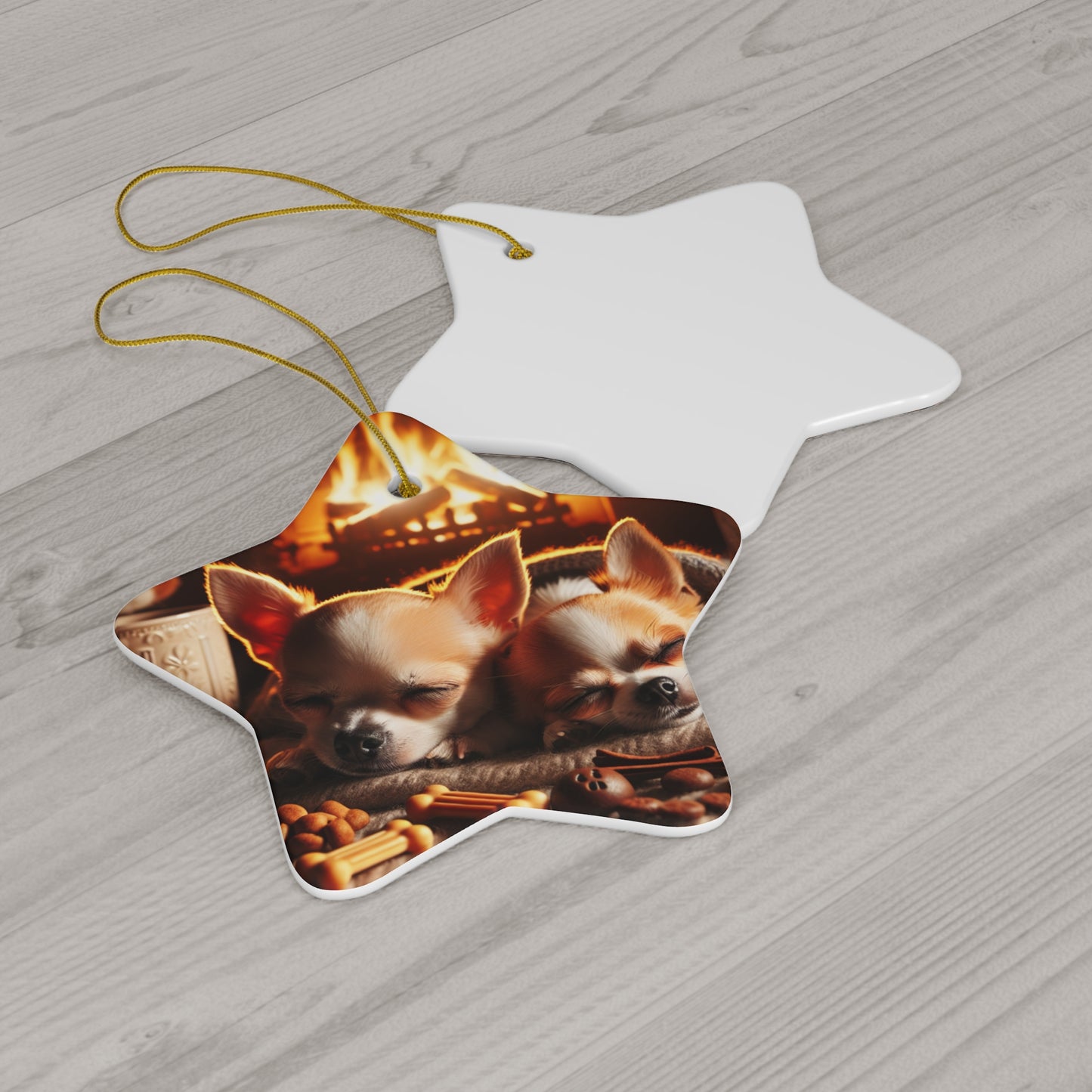 Christmas Dogs Ceramic Ornament, Cute Cozy Holiday Decoration, Tree Hanging Bauble, Festive Puppy Keepsake, Pet Lover Gift