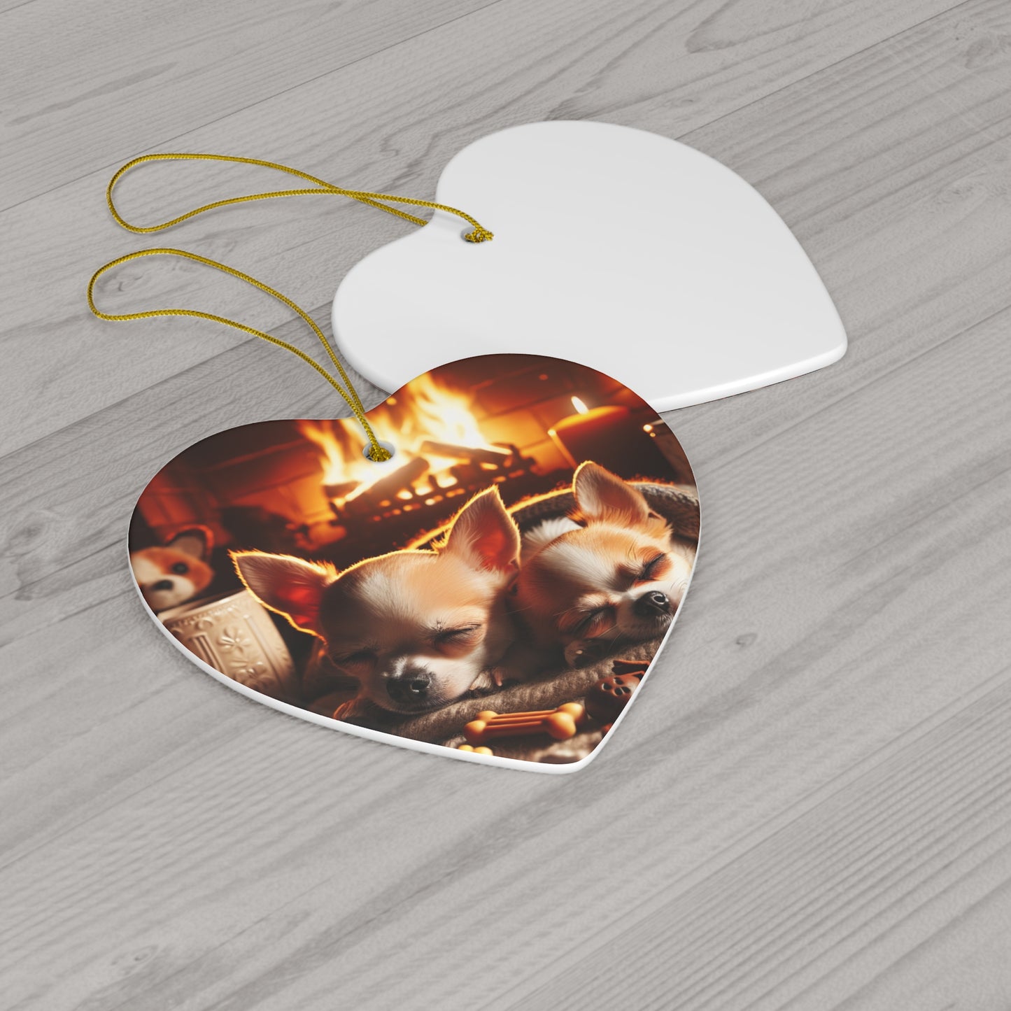 Christmas Dogs Ceramic Ornament, Cute Cozy Holiday Decoration, Tree Hanging Bauble, Festive Puppy Keepsake, Pet Lover Gift
