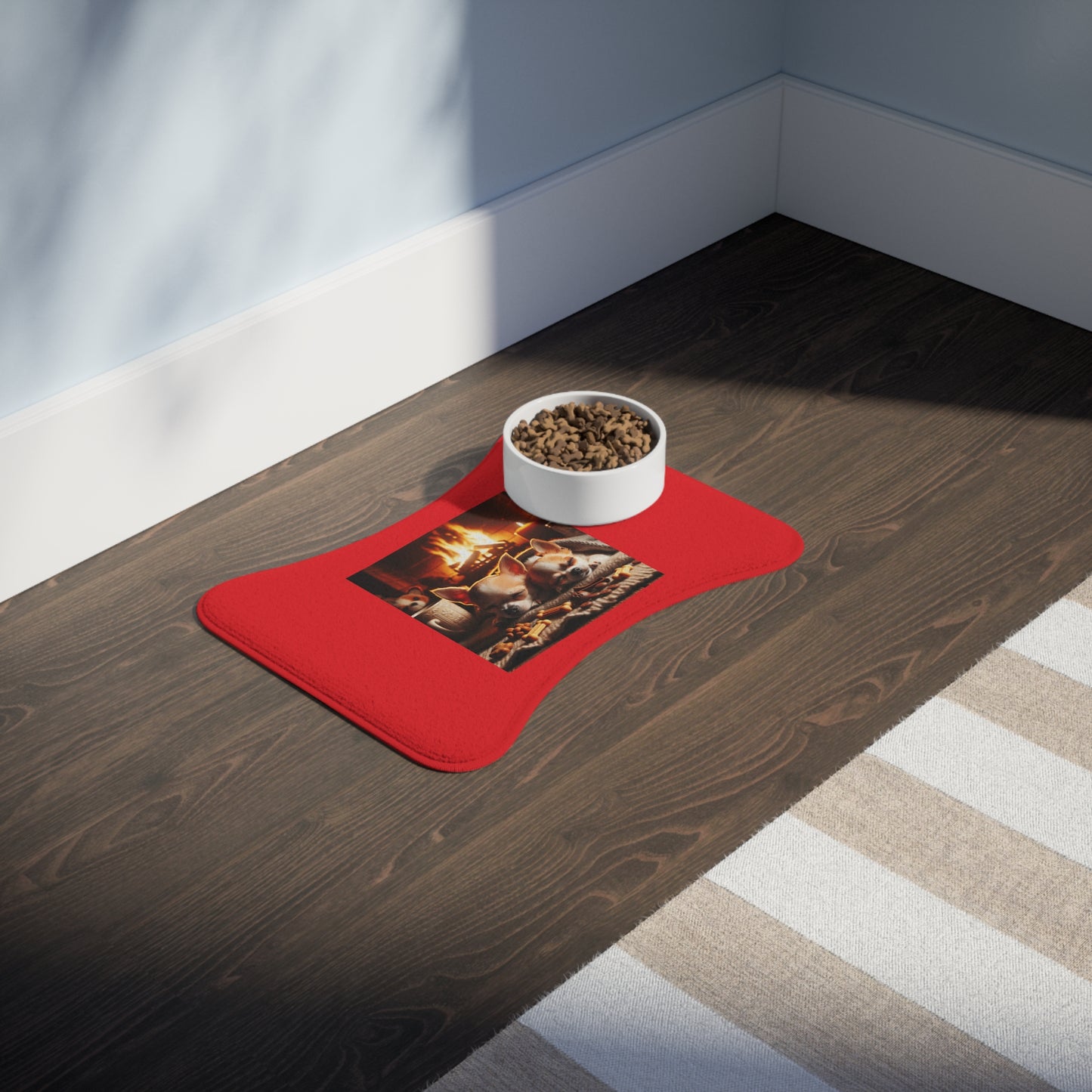 Pet Feeding Mats cute cozy Christmas mat for pups meals!